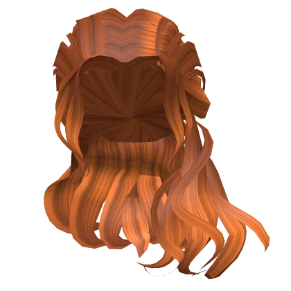 Ginger Orange Pulled Back Middle Part Wavy Curls