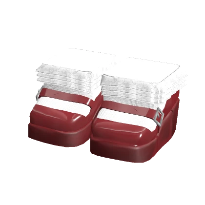 dark red burgundy doll platform shoes