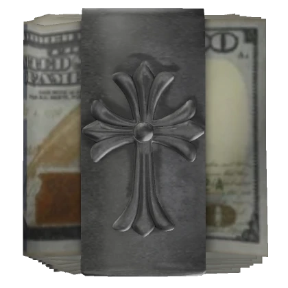 Chrome Cross Wallet Money Clip