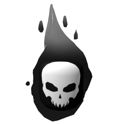 Black Fire Flaming Skull Head