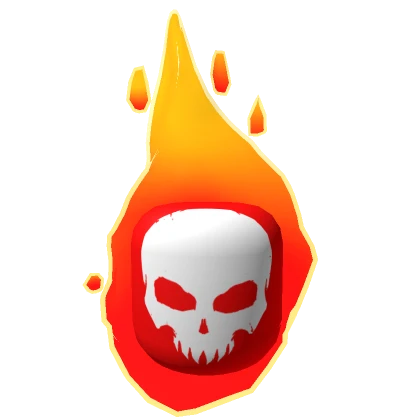 Red Fire Flaming Skull Head