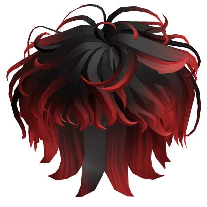 Curly Messy Boy Hair in Black&Red