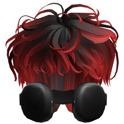 Curly Boy Hair w/ Headphones in Black&Red