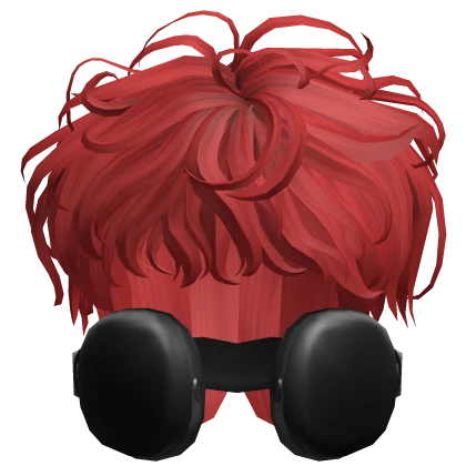 Curly Boy Hair w/ Headphones in Red