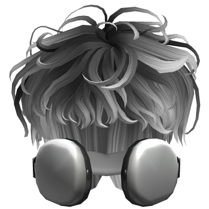 Curly Boy Hair w/ Headphones in Black&White