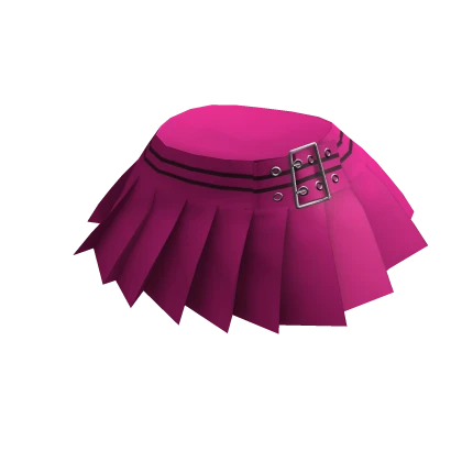 Chibi Doll: Preppy Magenta Pink Pleated Skirt