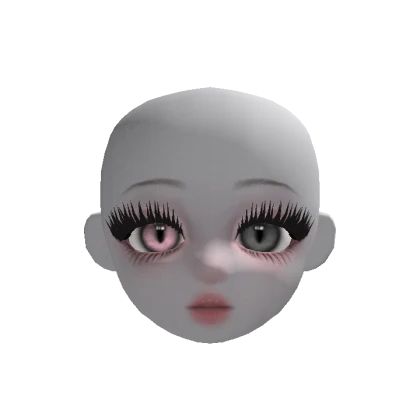 Ghost girl doll head ( pink , black )