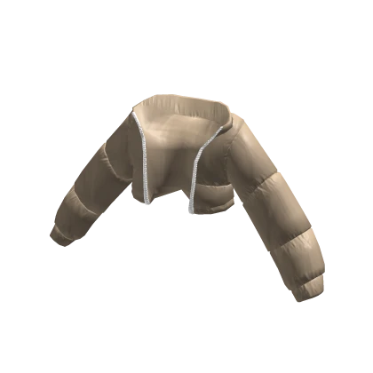Beige Cropped Puffer Jacket