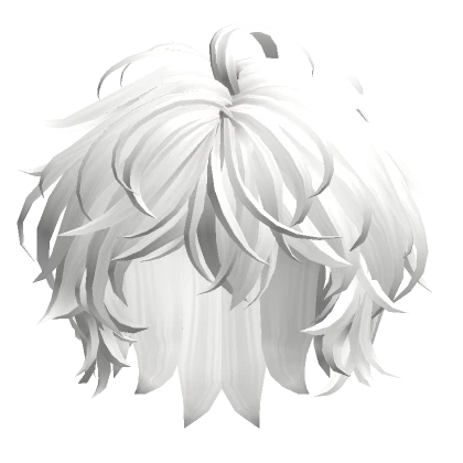 Messy Long Anime Hair in White