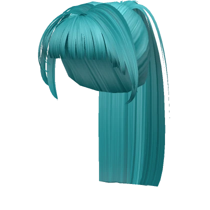 iconic teal blue punk popstar high ponytail bangs