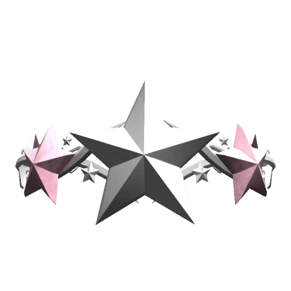 Pink Silver Crown of Stars