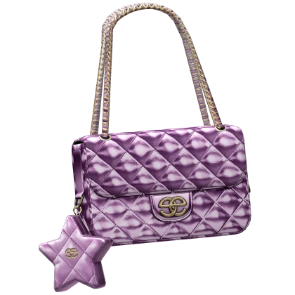 Designer Metallic Star Charm Bag (Lilac)