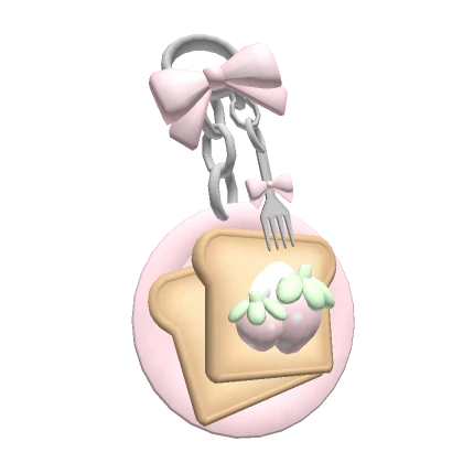 ♡ french toast strawberry keychain