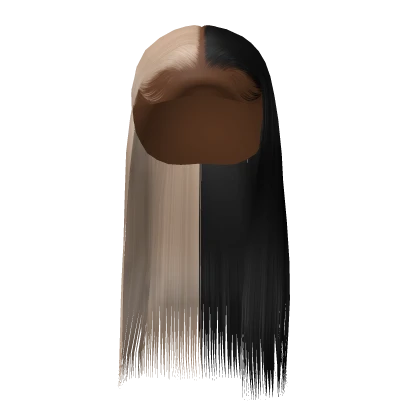 Middle Part Silk Press Blonde/Black