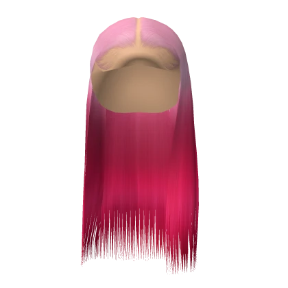 Middle Part Silk Press In Pink Ombre
