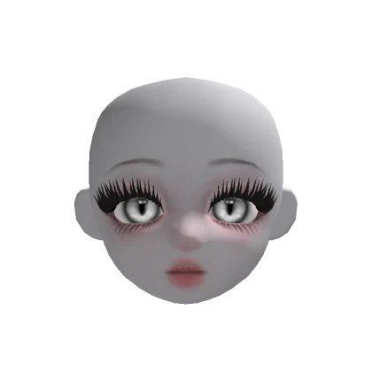 Ghost girl doll head ( vertical, white )