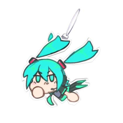 [ 1.0 ] Falling Hatsune Miku Keychain