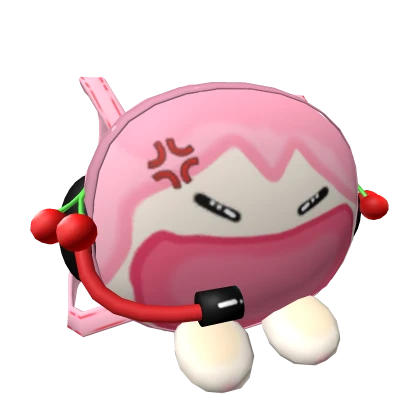 kawaii pink angry mascot face w cherry 1.0 ☆ 