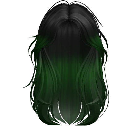 Soft Layered Wolfcut (Black to Green)