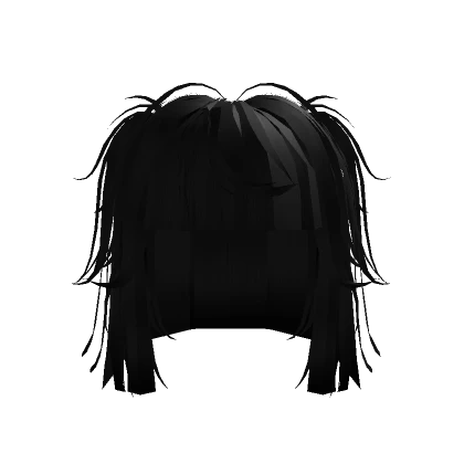 Black Messy Cutesy Kawaii Bob with Pigtails