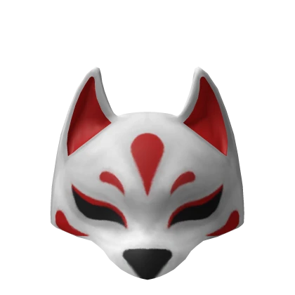 Red Half Kitsune Mask