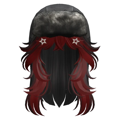 Two Tone Wolfcut w/ Ushanka in Red