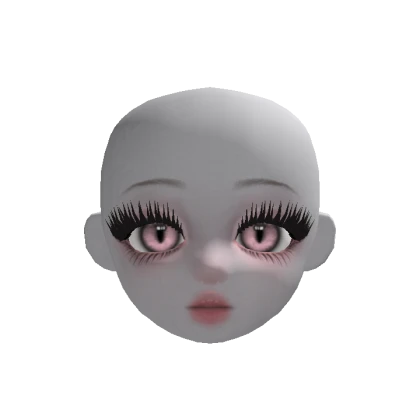 Ghost girl doll head ( vertical, pink )