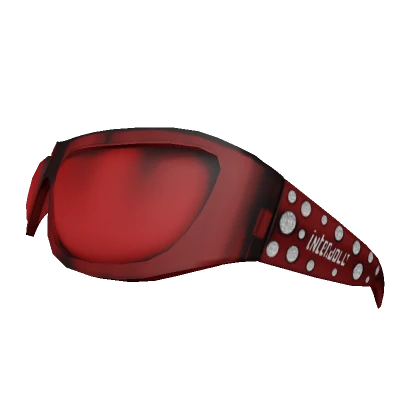 Rhinestone y2k shades on head in dark red