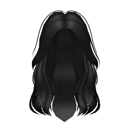 Long black wavy hair anime style
