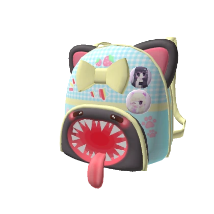 ♡ monster cat kawaii blue pastel cute backpack 3.0