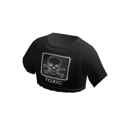 ☠️ Cropped Toxic Black Skull Grunge T Shirt