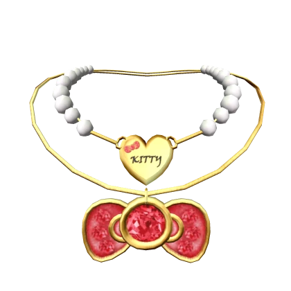 [3.0] Gold Layered Trendy Kitty Heart Necklace