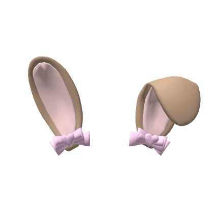 ɞ | cute floppy light bunny ears w/ pink bows