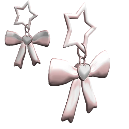 Pink and Pearl Mini Bow Star Earrings