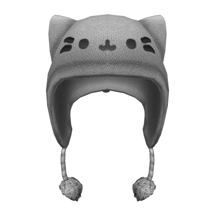 Kawaii kitty beanie in grey