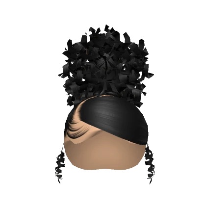 Side Part Afro Puff In Black