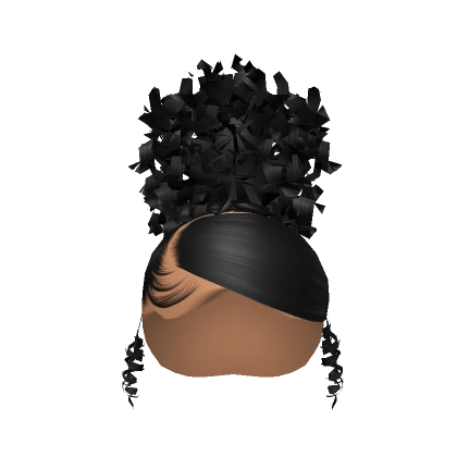 Side Part Afro Puff In Black