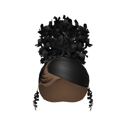 Side Part Afro Puff In Black