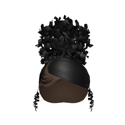 Side Part Afro Puff In Black