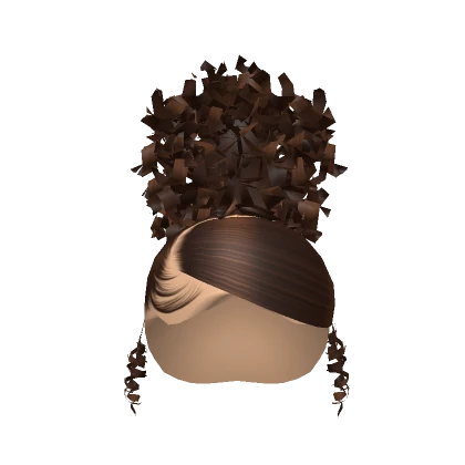 Side Part Afro Puff In Brown