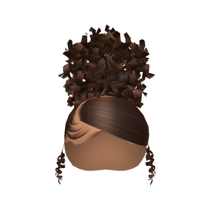 Side Part Afro Puff In Brown