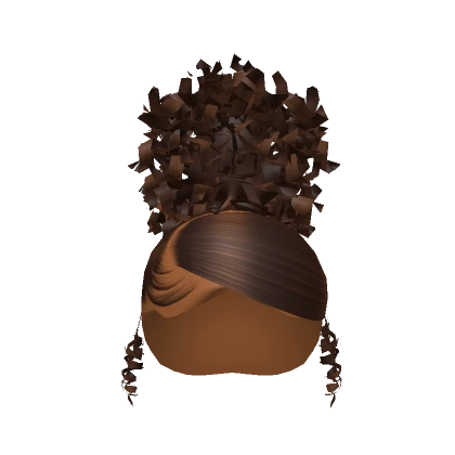 Side Part Afro Puff In Brown