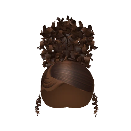 Side Part Afro Puff In Brown