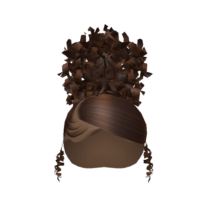 Side Part Afro Puff In Brown