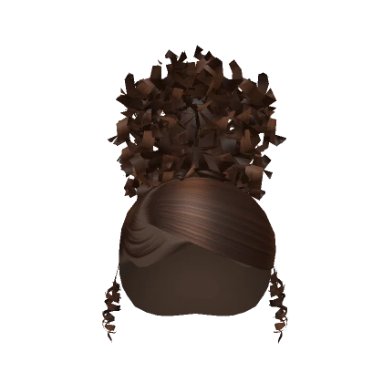 Side Part Afro Puff In Brown