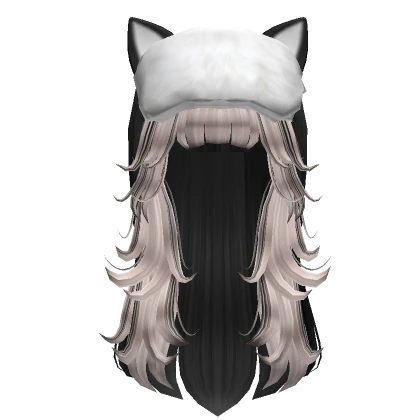 Two tone Layered Wolf Cut Hair w  Ushanka Cat Ears