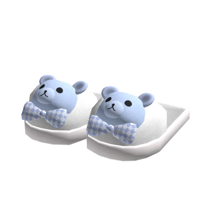 Cute Bear Slippers - Blue