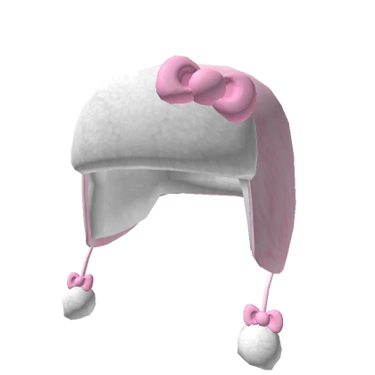 ♡ pink ushanka kawaii kitty bow