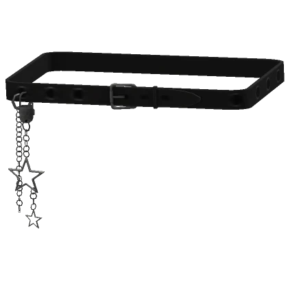 black emo y2k waist belt with star chains pendant