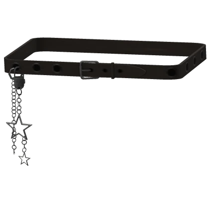 brown emo y2k waist belt with star chains pendant